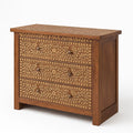 Holzkommode mit floralen Intarsien Braun 3 Schubladen