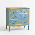 Holzkommode mit 3 Schubladen Blau/Gold 90x45x85cm