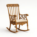Holz Schaukelstuhl mit gepolstertem Sitz Beige