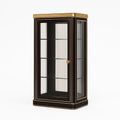 Vitrine Holz Gehärtetes Glas Schwarz/Gold 180cm