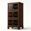 Holzschrank mit Glastüren Schwarzbraun