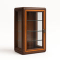 Holz Vitrine mit Glastür, Braun, 60x30x120cm