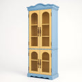 MDF-Schrank mit geriffeltem Glas Blau/Gelb 190x80x40 cm